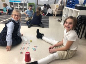 3rd Graders playing division game