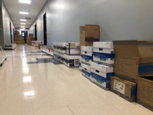 New curriculum boxed up in Ivywood's hallway