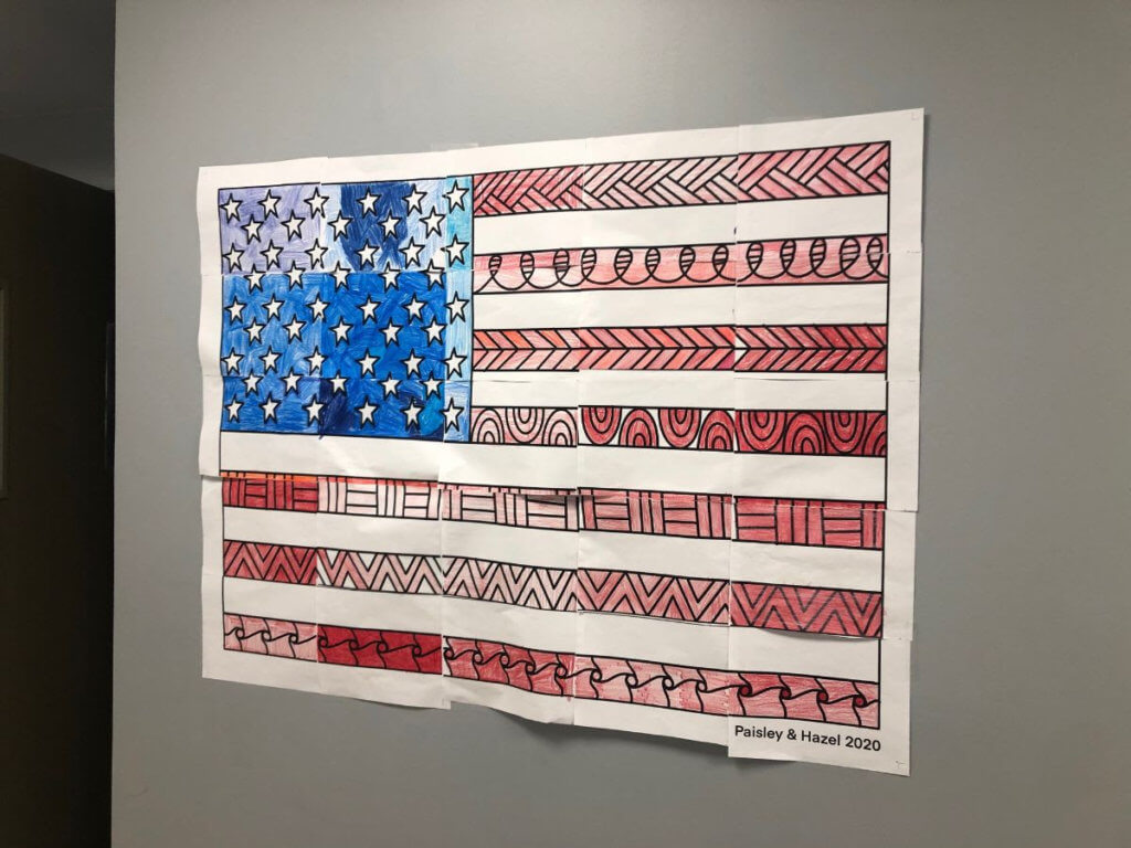 3rd grade American Flag art