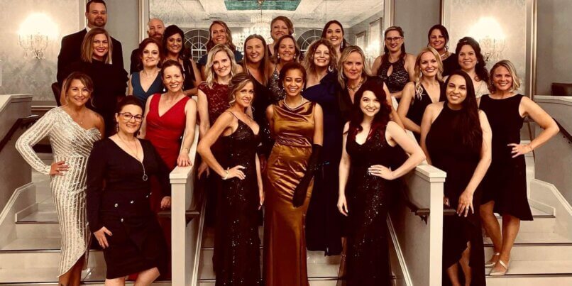 Photo of staff and attendees of the 2023 Ivywood Classical Academy Gala